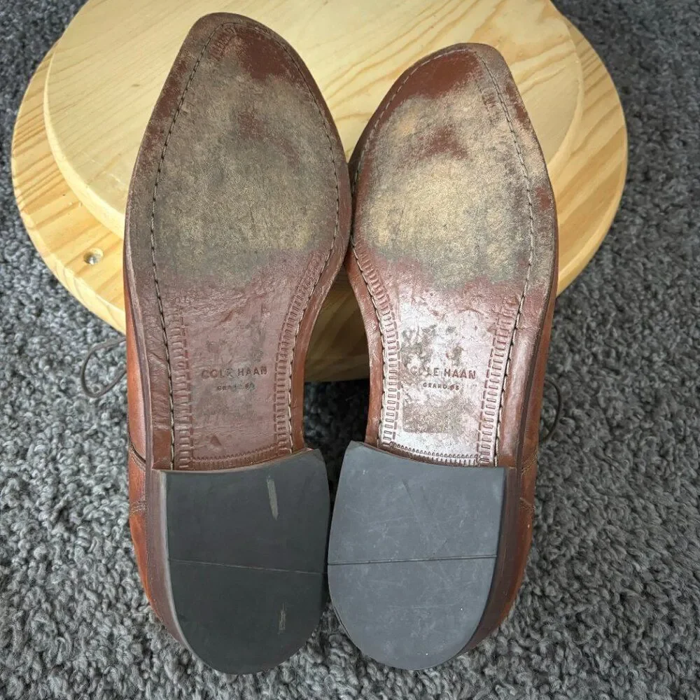 Cole Haan Giraldo II Bike Toe Derby Mens 12 Brown Brogue Oxford Dress Shoe Grand